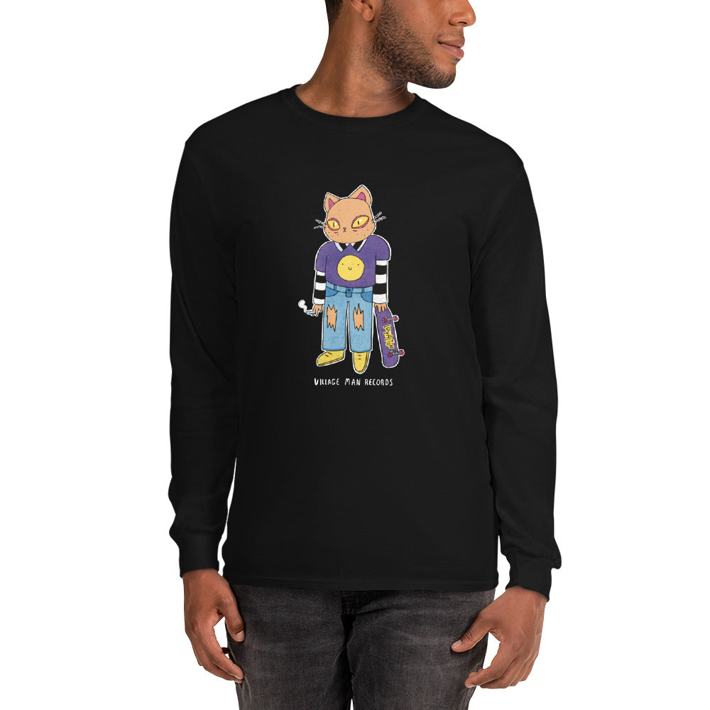 "Skater Kitty - Loyalton" Men’s Long Sleeve Shirt